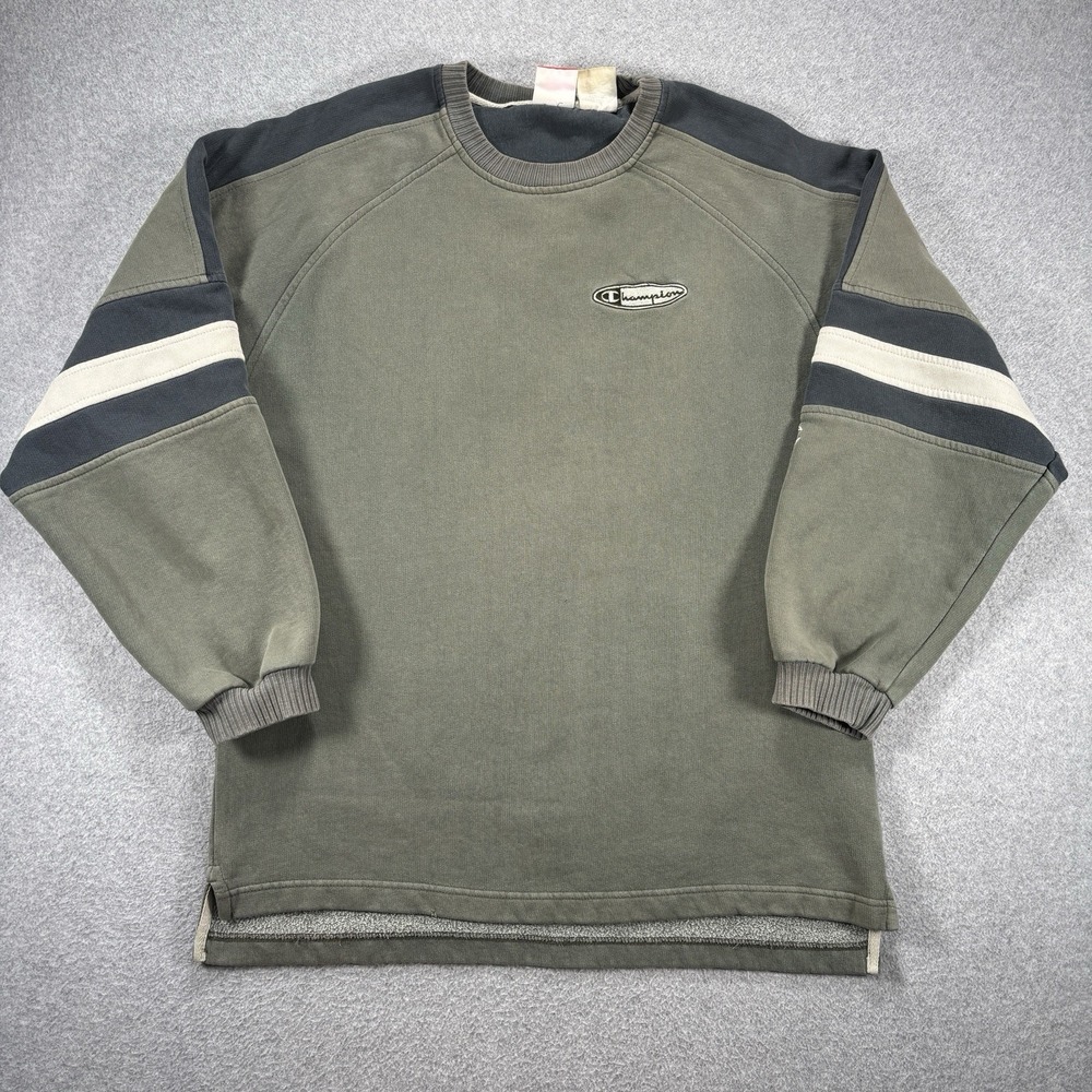 Champion Vintage 90s M Crewneck Sweatshirt Green Embroidered Skater Hip Vibe